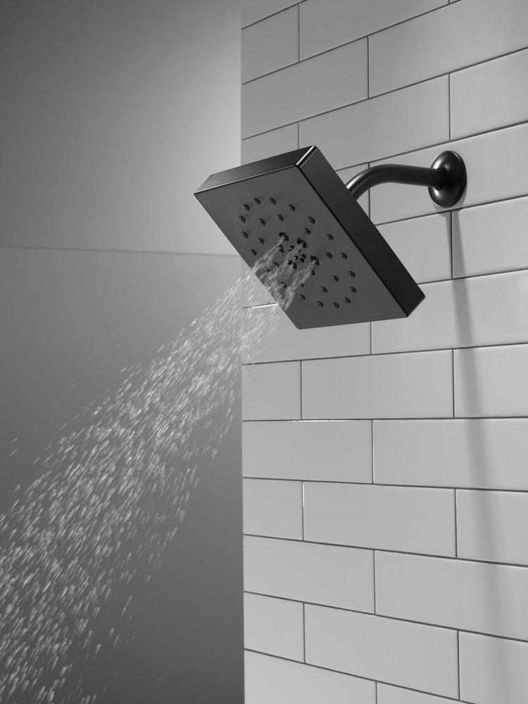 Delta Faucet Matte Black Multi Function Rain Showerhead 