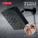Delta Faucet Matte Black Multi Function Rain Showerhead 
