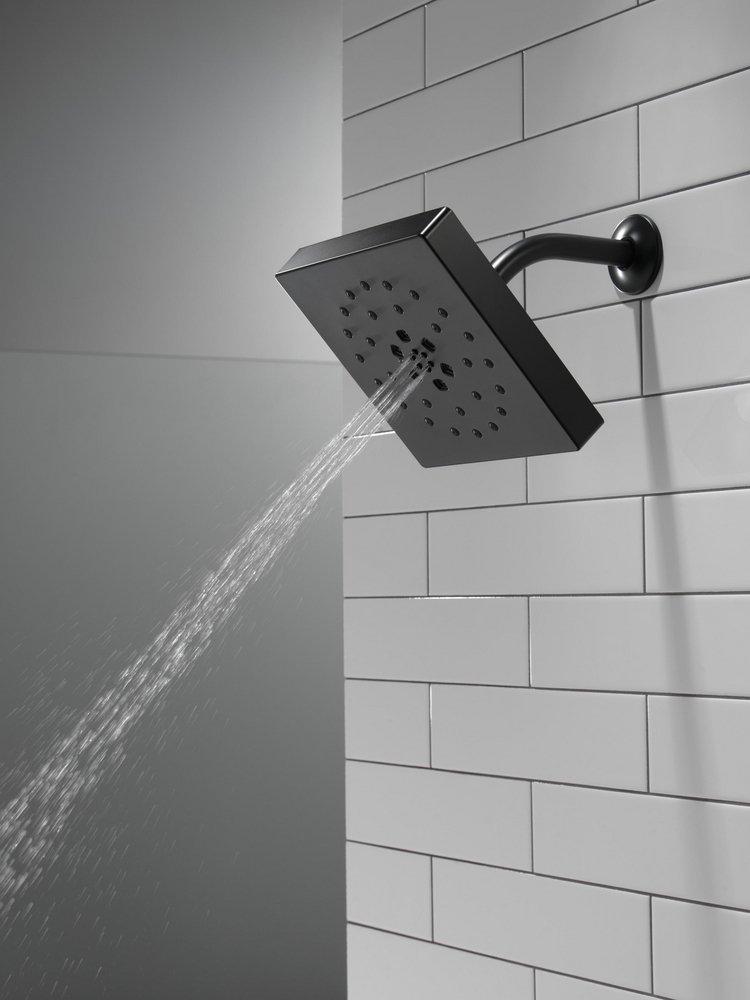 Delta Faucet Matte Black Multi Function Rain Showerhead 