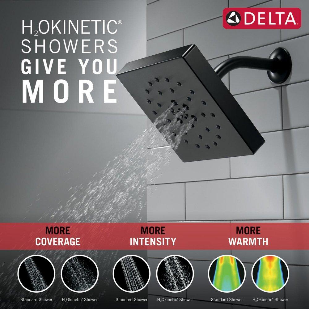 Delta Faucet Matte Black Multi Function Rain Showerhead 