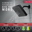 Delta Faucet Matte Black Multi Function Rain Showerhead 