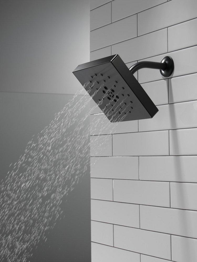 Delta Faucet Matte Black Multi Function Rain Showerhead 