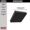 Delta Faucet Matte Black Multi Function Rain Showerhead 