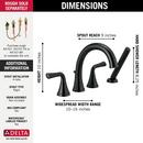 Delta Faucet Matte Black Two Handle Roman Tub Faucet (Trim Only) 