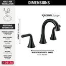 Delta Faucet Matte Black Two Handle Widespread Bathroom Sink Faucet 
