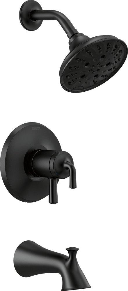 Delta Faucet Matte Black Two Handle Multi Function Bathtub & Shower Faucet (Trim Only) 