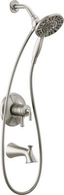 Delta Faucet Brilliance&reg; Stainless Two Handle Multi Function Bathtub & Shower Faucet (Trim Only) 
