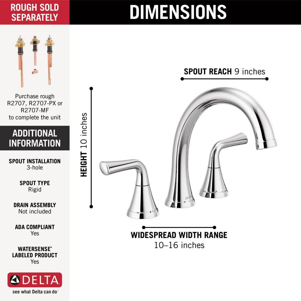 Delta Faucet Chrome Two Handle Roman Tub Faucet (Trim Only) 