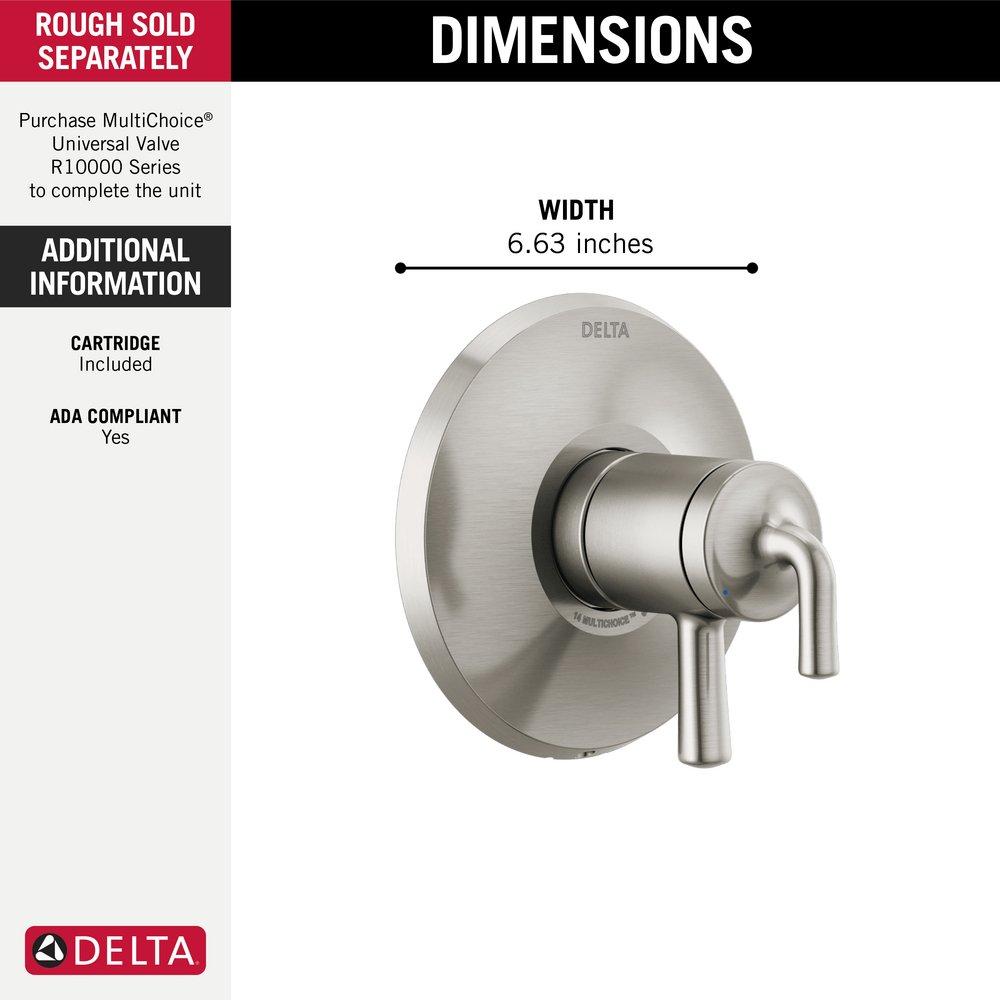 Delta Faucet Brilliance Stainless Two Handle Pressure Balancing Valve Trim 