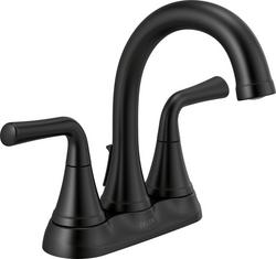 Two Handle Centerset Bathroom Sink Faucet in Matte Black