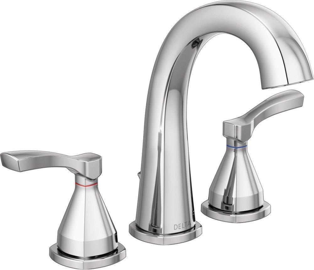 Delta Faucet Chrome Two Handle Widespread Bathroom Sink Faucet 
