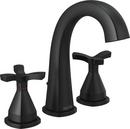 Delta Faucet Matte Black Two Handle Widespread Bathroom Sink Faucet Cross Handle 