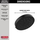 Delta Faucet Matte Black Multi Function Showerhead 