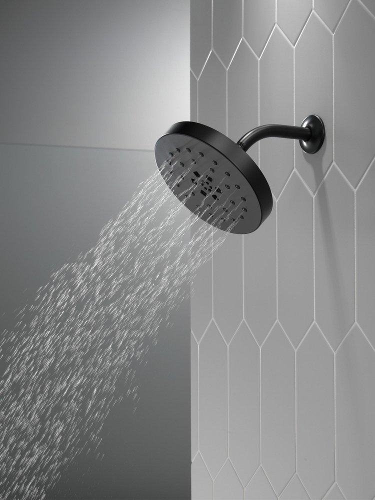 Delta Faucet Matte Black Multi Function Rain Showerhead 