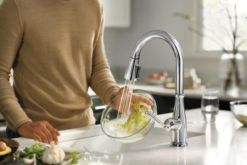 Peerless&reg; Chrome Single Handle Pull Down Kitchen Faucet 