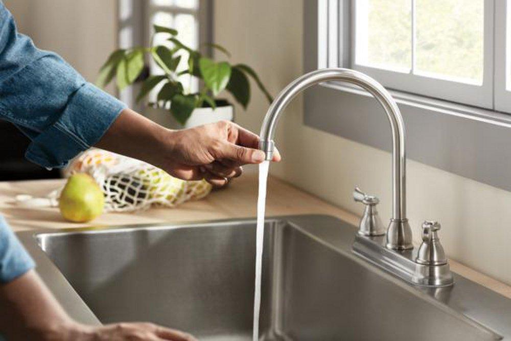 Peerless&reg; Stainless Two Handle Kitchen Faucet 