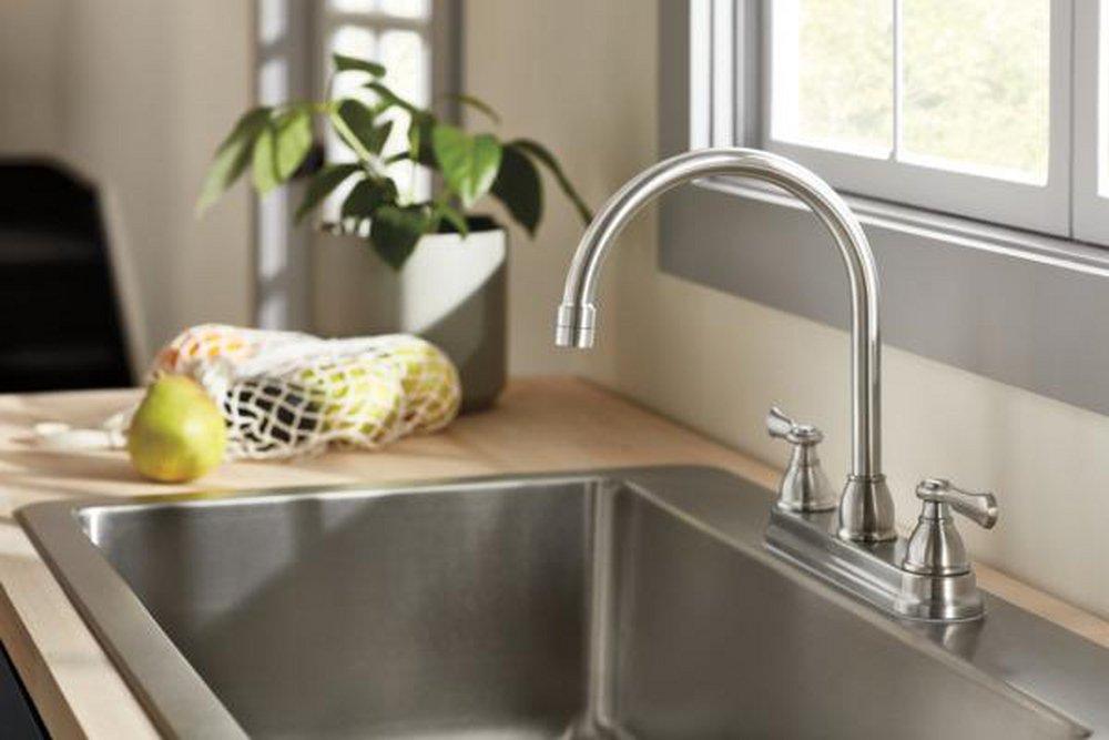 Peerless&reg; Stainless Two Handle Kitchen Faucet 