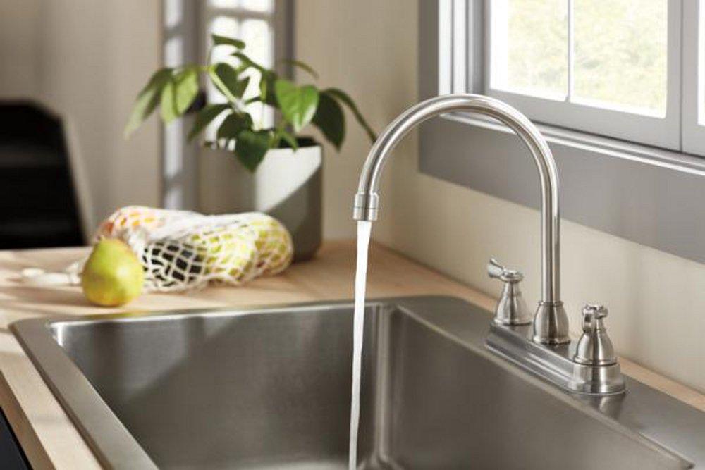 Peerless&reg; Stainless Two Handle Kitchen Faucet 