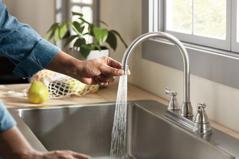 Peerless&reg; Stainless Two Handle Kitchen Faucet 