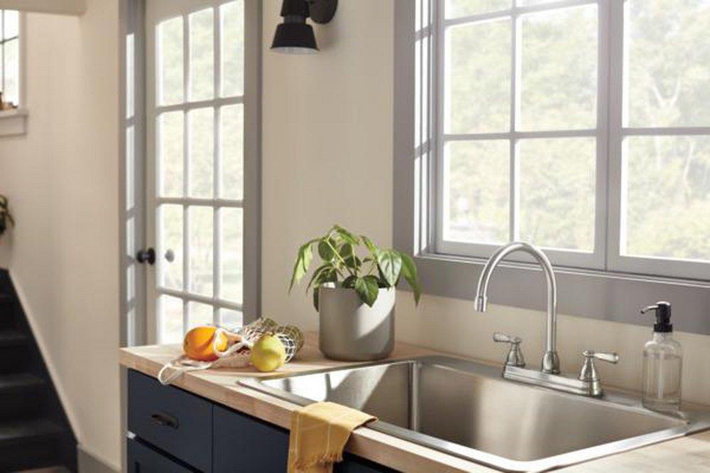 Peerless&reg; Stainless Two Handle Kitchen Faucet 