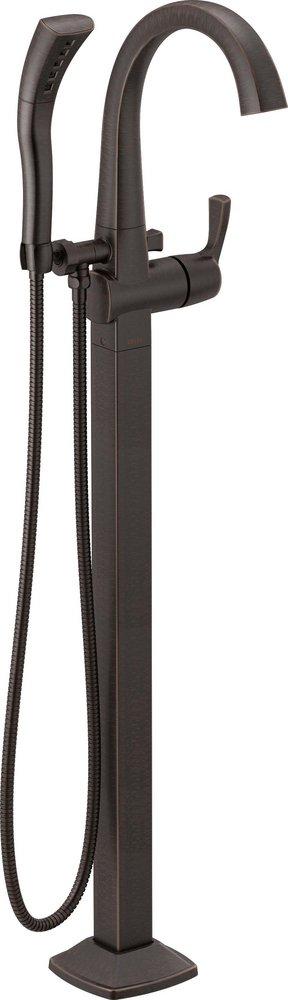 Single Handle Floor Mount Tub Filler Trim inVenetian Bronze 