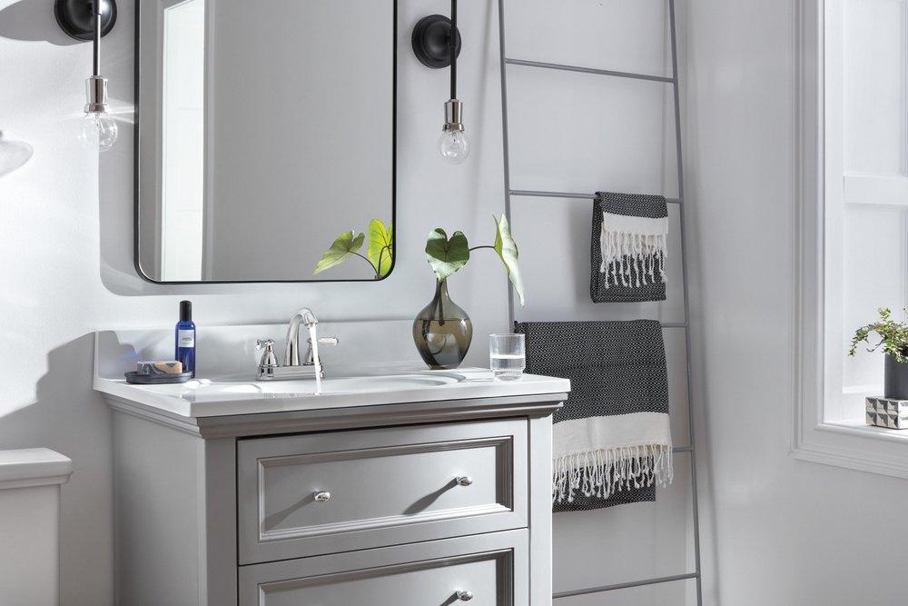 Peerless&reg; Chrome Two Handle Centerset Bathroom Sink Faucet 