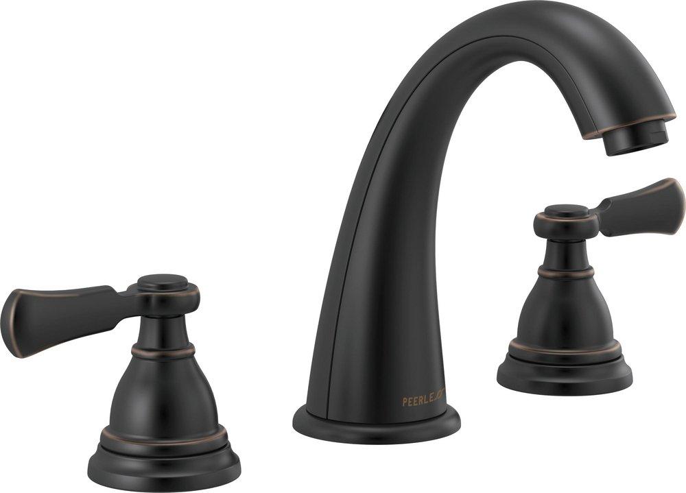 Peerless&reg; Oil Rubbed Bronze Two Handle Widespread Bathroom Sink Faucet 