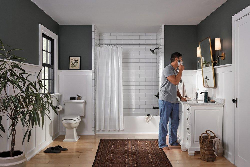 Peerless&reg; Oil Rubbed Bronze Two Handle Widespread Bathroom Sink Faucet 