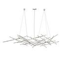 SONNEMAN Satin Nickel 55 x 13 in. 50W 24-Light 1-Tier Integrated LED Chandelier 