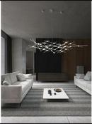 SONNEMAN Satin Nickel 55 x 13 in. 50W 24-Light 1-Tier Integrated LED Chandelier 