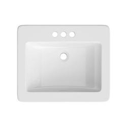21-1/4 x 17-3/4 in. Rectangular Drop-in Bathroom Sink in White