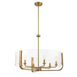 22-1/2 in. 60W 1-Tier 6-Light Transitional Chandelier in Brass