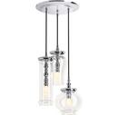 60W 3-Light Candelabra E-12 Pendant Light in Polished Chrome