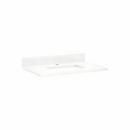 31 x 22 in. Single Bowl Quartz Vanity Top in Feathered White with White