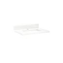 25 x 22 in. Single Bowl Quartz Vanity Top in Feathered White with White