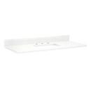 49 x 22 in. Single Bowl Quartz Vanity Top in Feathered White with White