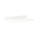 37 x 22 in. Single Bowl Quartz Vanity Top in Feathered White with White