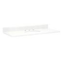 49 x 22 in. Single Bowl Quartz Vanity Top in Feathered White with White