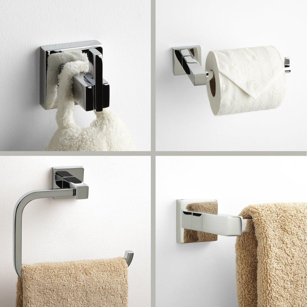 Signature Hardware Chrome 4-Piece Bathroom Accessory Set 