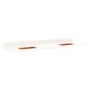 Signature Hardware Arctic Snow/Smooth Copper 73 x 22 in. Double Bowl Quartz Vanity Top 