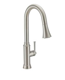 Single Handle Pull Down Kitchen Faucet in Brushed Nickel