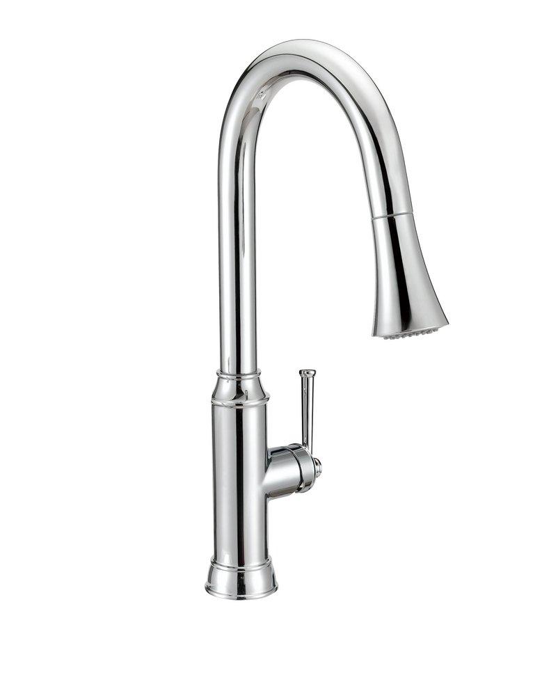 PROFLO&reg; Polished Chrome Single Handle Pull Out Kitchen Faucet 