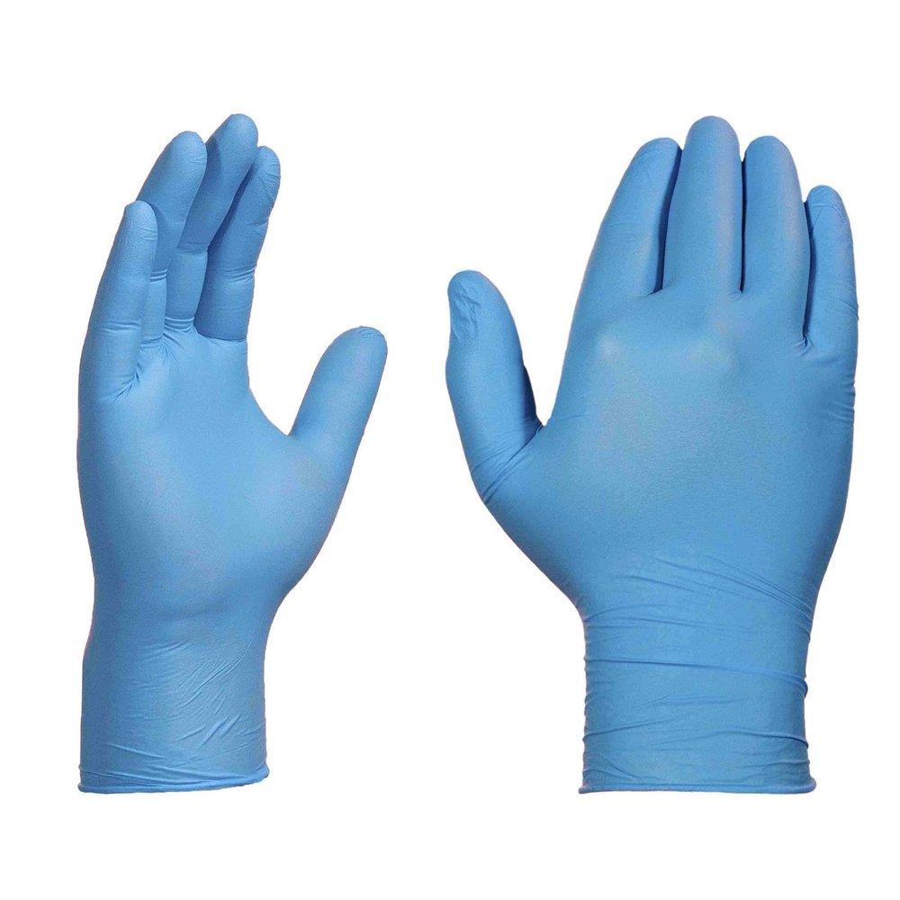 Ammex USA Blue Nitrile Disposable Exam Gloves in Blue (Box of 100) 