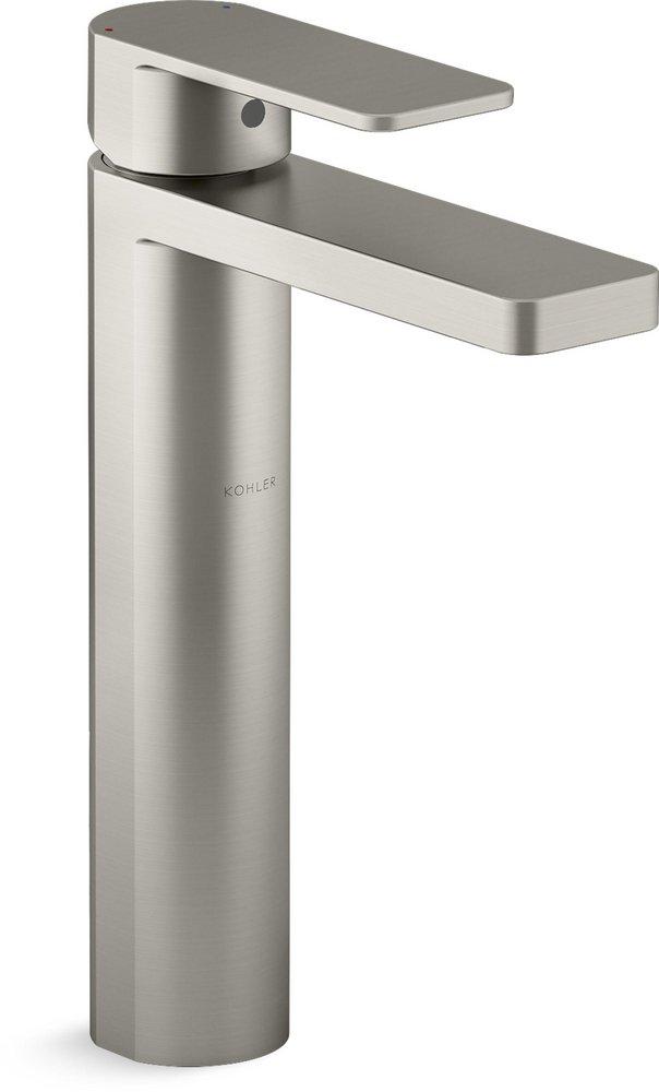 KOHLER Vibrant&reg; Brushed Nickel Single Handle Monoblock Bathroom Sink Faucet 