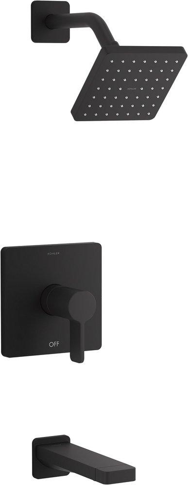 KOHLER Matte Black Single Handle Single Function Bathtub & Shower Faucet (Trim Only) 