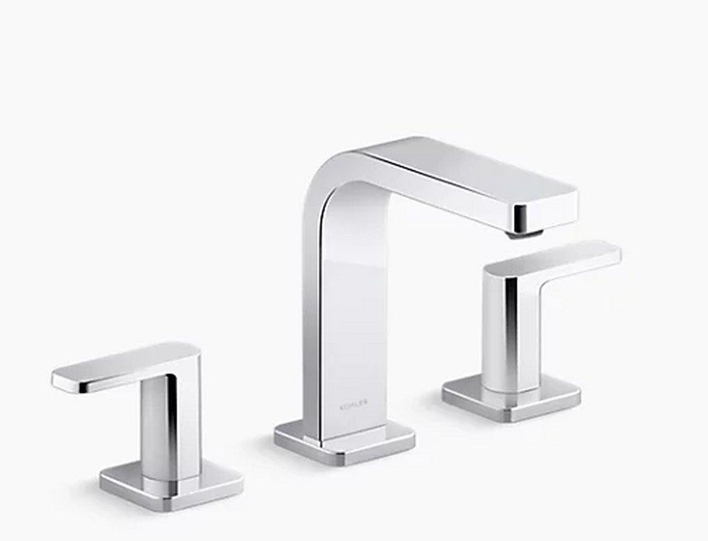 KOHLER Polished Chrome Two Handle Widespread Bathroom Sink Faucet 