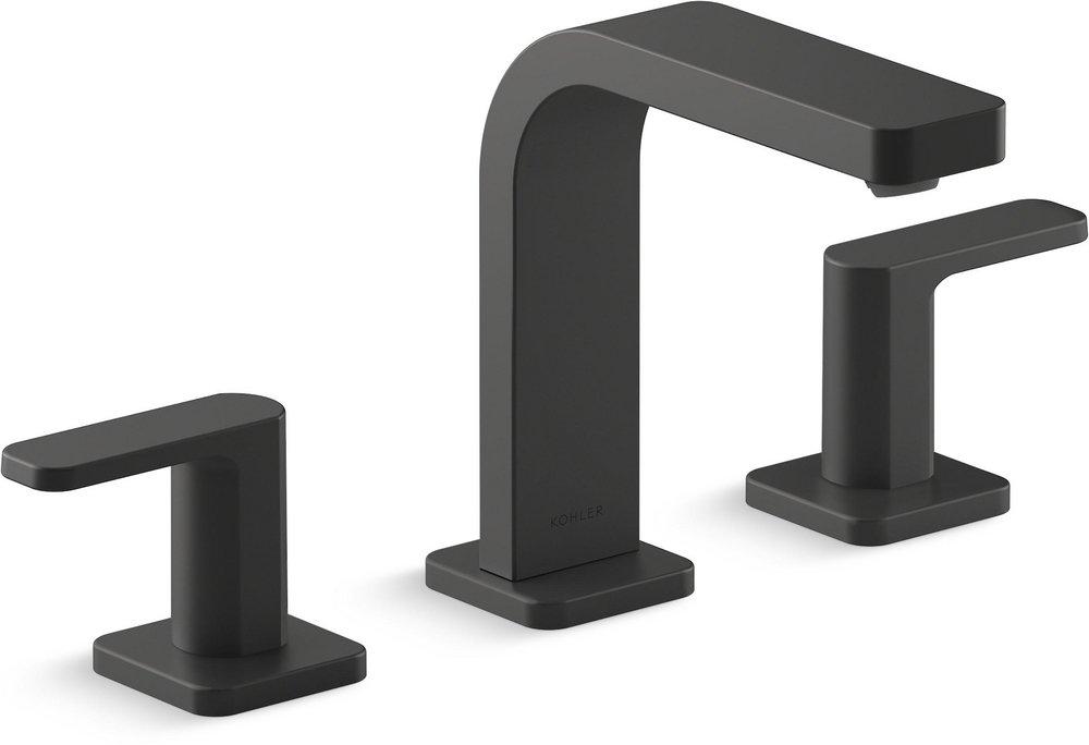 KOHLER Matte Black Two Handle Widespread Bathroom Sink Faucet 