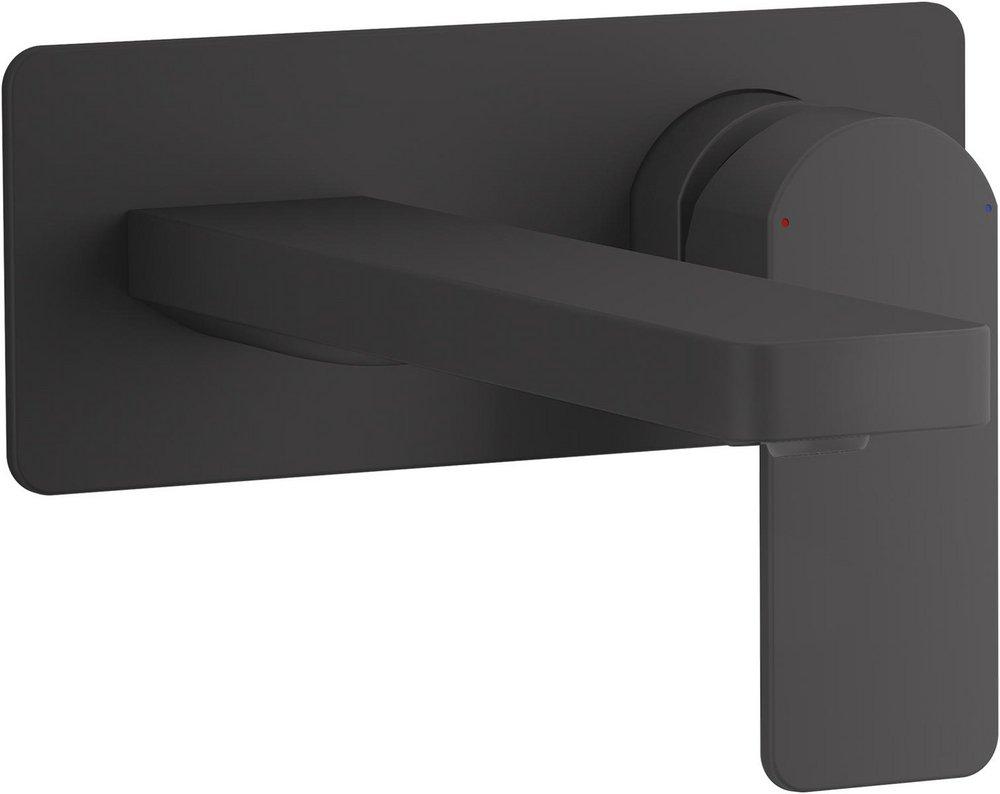KOHLER Matte Black Single Handle Wall Mount Centerset Bathroom Sink Faucet 