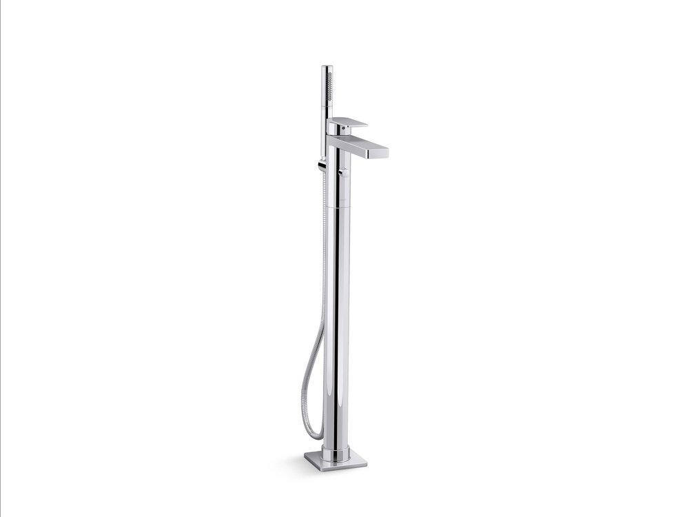 KOHLER Polished Chrome Single Handle Floor Mount Filler (Trim Only) 