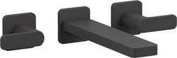 Two Handle Wall Mount Tub Filler in Matte Black